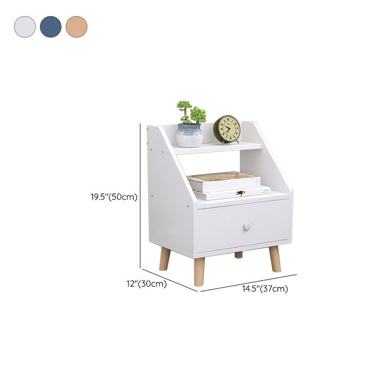 Modern Accent Table Nightstand Antique Finish Night Table with Legs