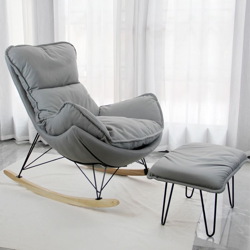 Modern Glider Chair Upholstered Removable Cushions Rocking Chair with Dark Legs