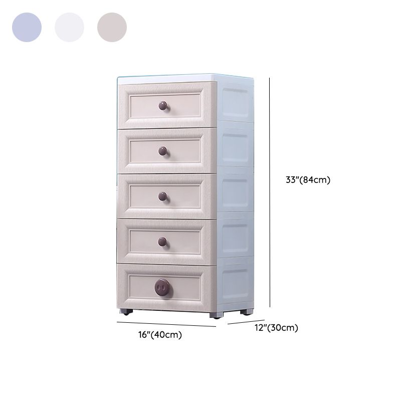 Contemporary Vertical Baby Dresser Plastic Kids Furniture for Bedroom