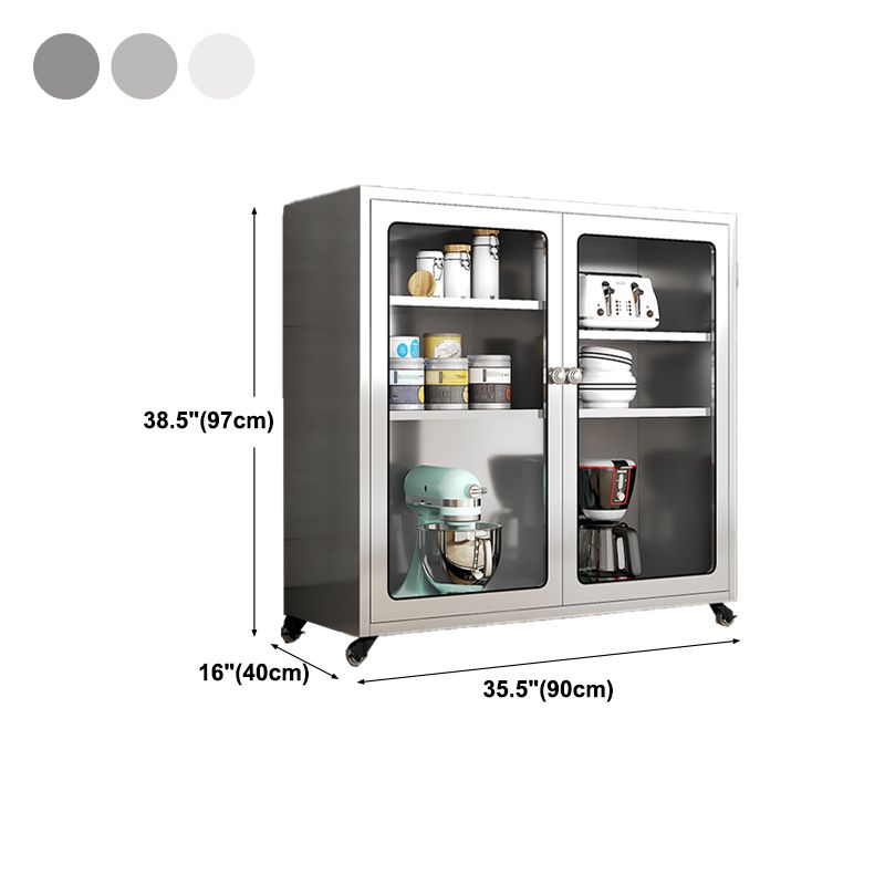 Steel Kitchen Sideboard Cabinet Modern Server Cabinet with Storage for Home