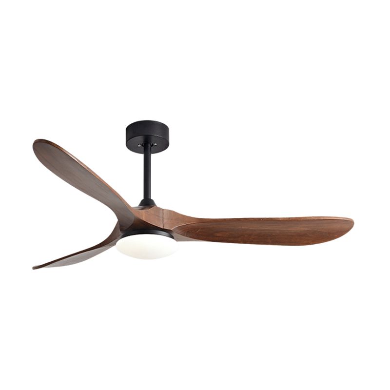 Nordic Style LED Ceiling Fan 3-Blade Fan Lighting with Wood for Bedroom