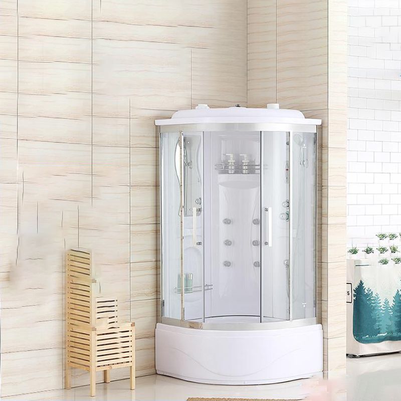 White Shower Stall Stainless Steel Shower Enclosure with Base Included