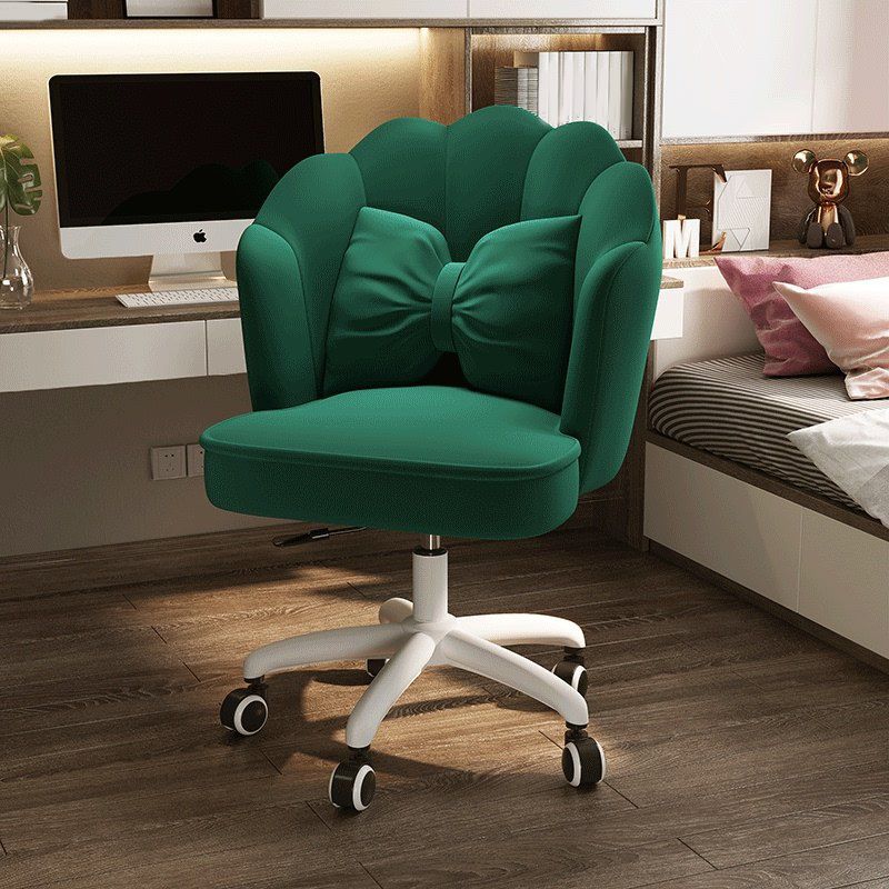 Modern Velvet Computer Desk Chair Armless Upholstered Office Chair