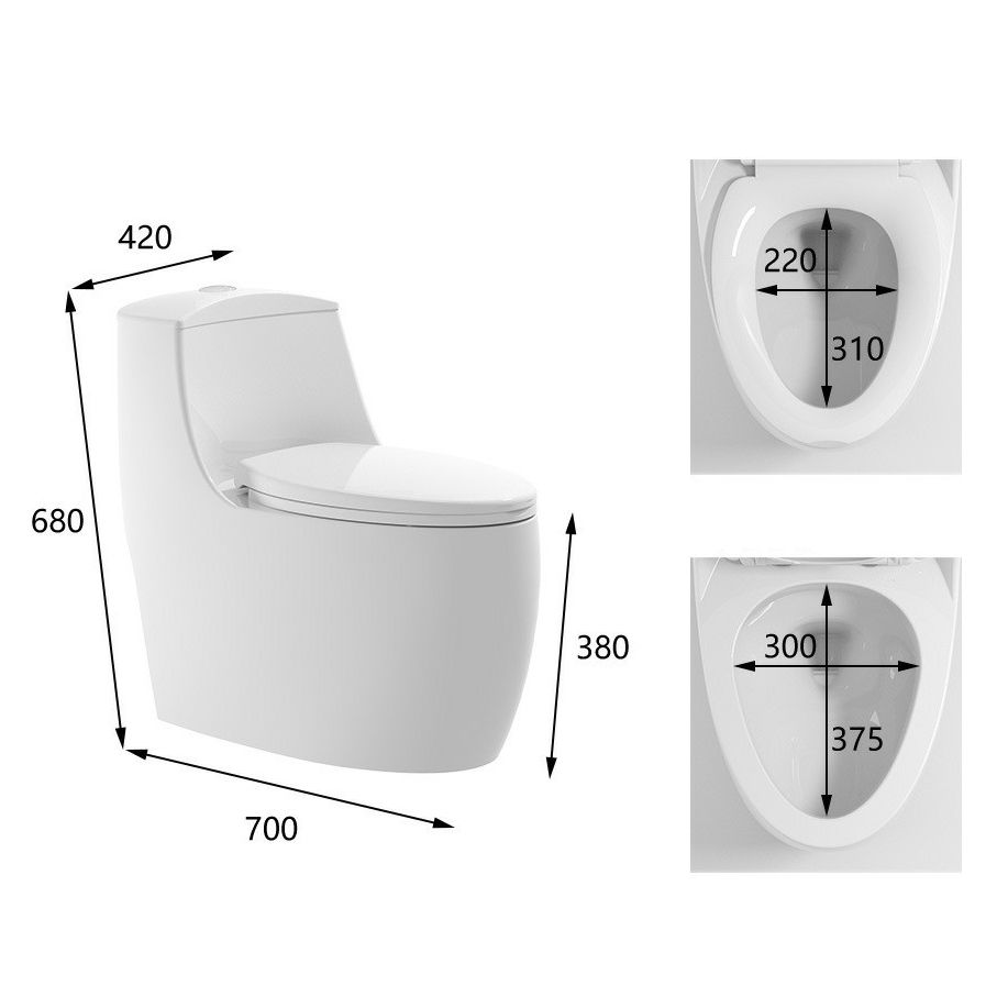 Modern Toilet Floor Mounted One Piece Skirted Urine Toilet with Toilet Seat