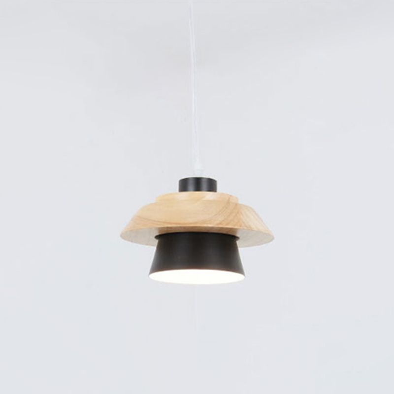 Wood Minimalism Hanging Ceiling Light Cone Pendant Light for Dining Room