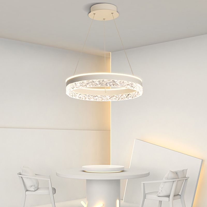 Modern Chandelier LED Hanging Pendant Light Fixture with Acrylic Shade for Living Room