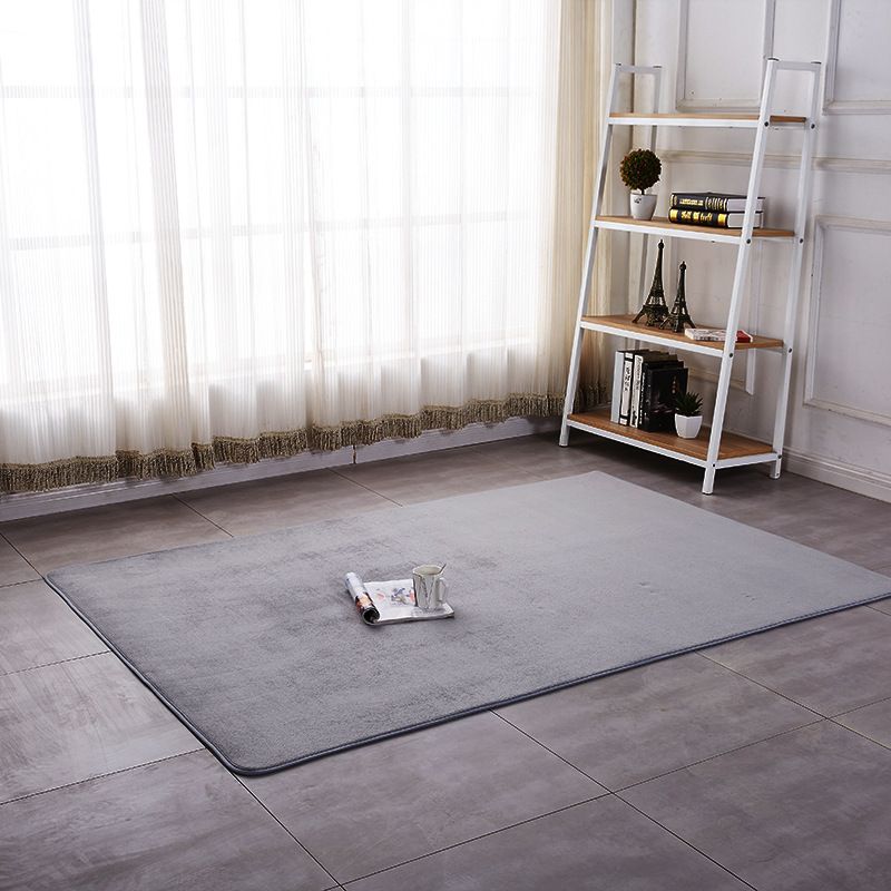 Simple Solid Shag Carpet Polyester Area Rug Non-Slip Backing Indoor Rug for Adults Bedroom