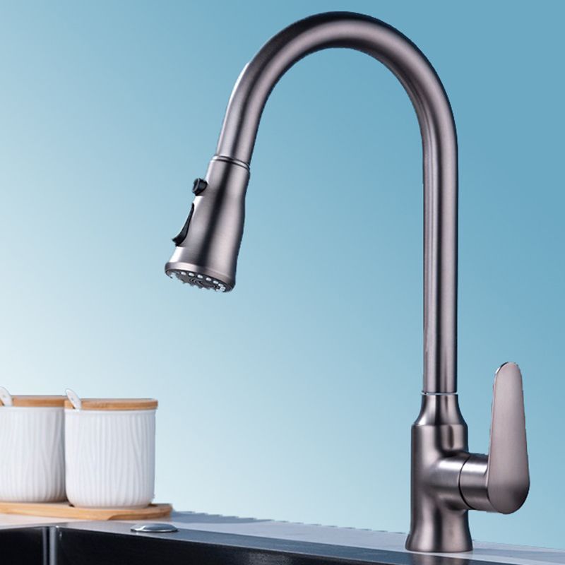 Modern 1-Handle Faucet with Pull out Sprayer with Water Dispenser Copper Faucet