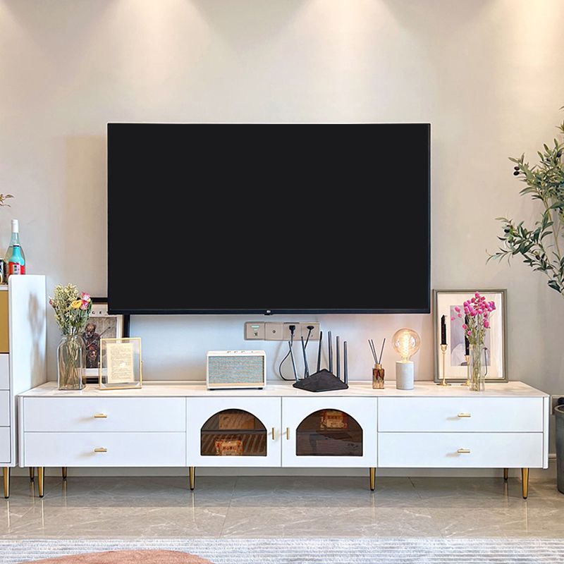 Luxury Enclosed TV Storage Sintered Stone TV Cabinet with Splayed Legs