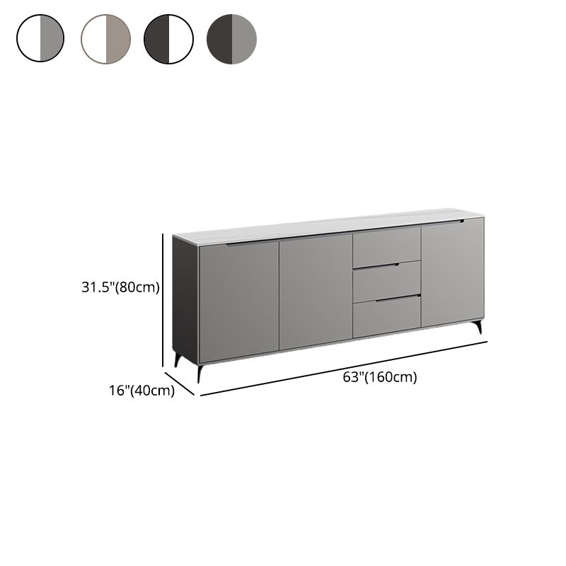 Glam Style Side Board Sintered Stone Top Sideboard with Door and Drawer for Home Use