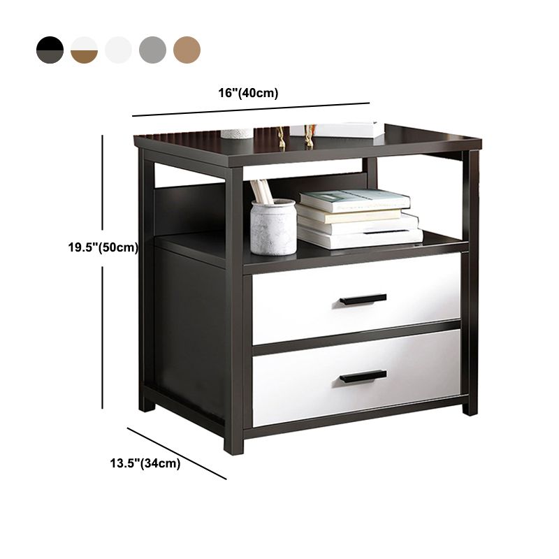 Modern Drawer Storage Nightstand 20 Inch H Imitation Wood Shelf Included Night Table