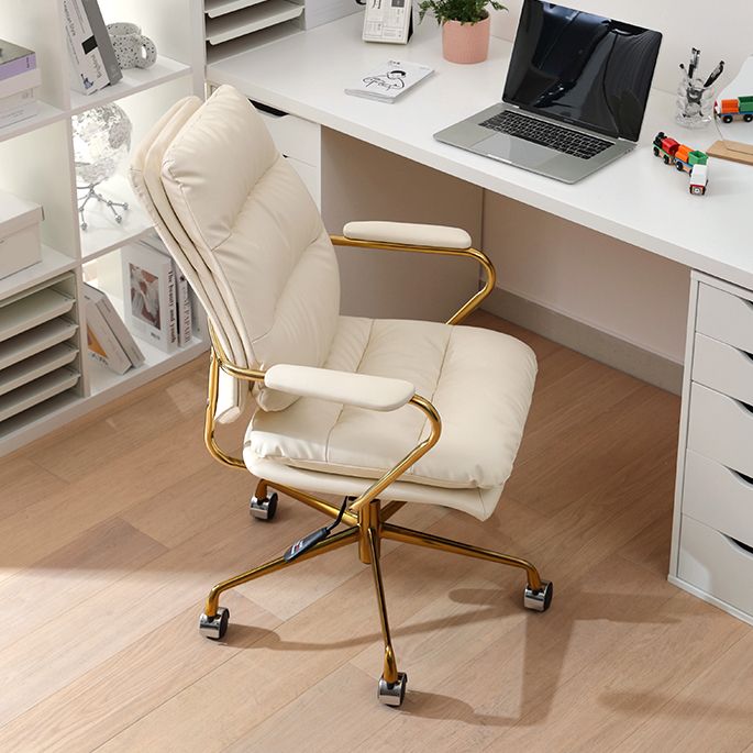 Modern Desk Chair Fixed Arms Adjustable Seat Height Office Chair with Wheels