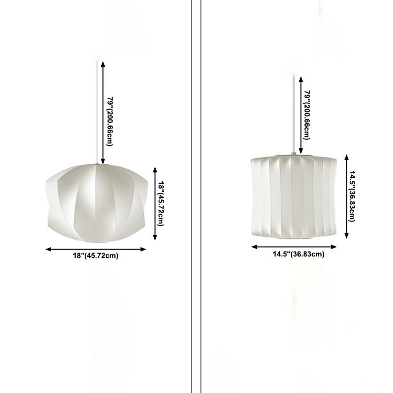 Luces de techo colgantes de 1 luz blanca tela moderna iluminación colgante única