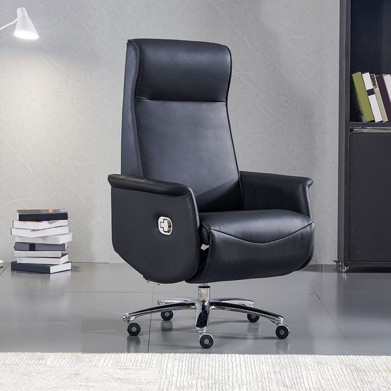 31" Wide Contemporary Managers Chair Black Leather Executive Chair