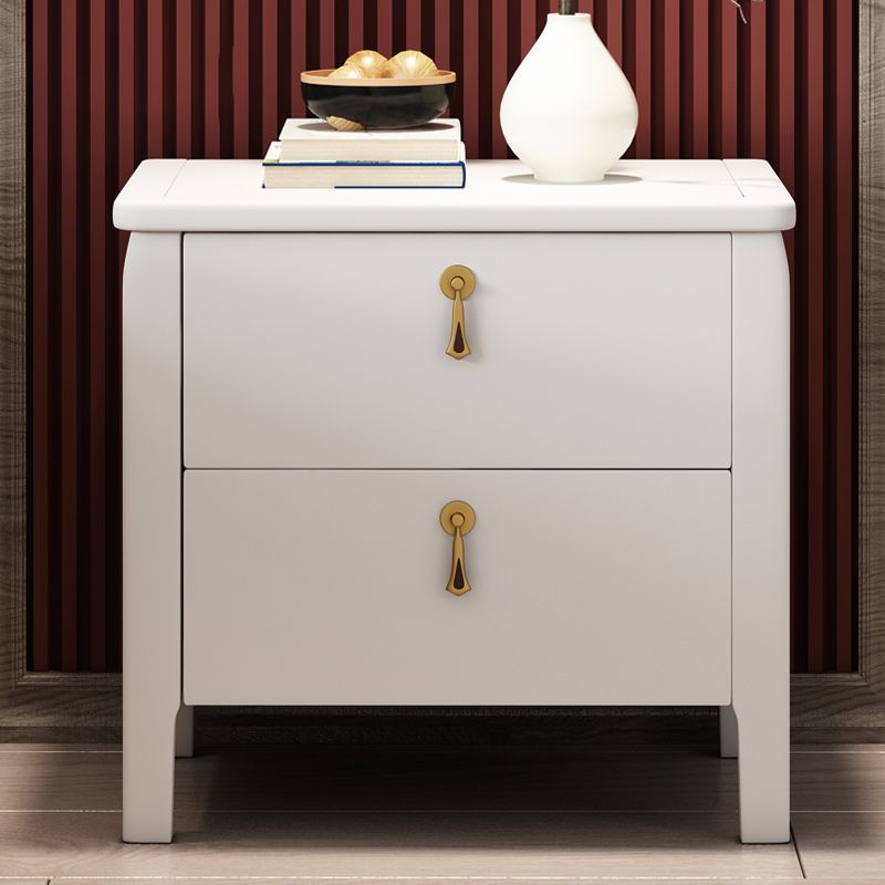 Contemporary Nightstand Solid Wood Bedside Cabinet for Bedroom