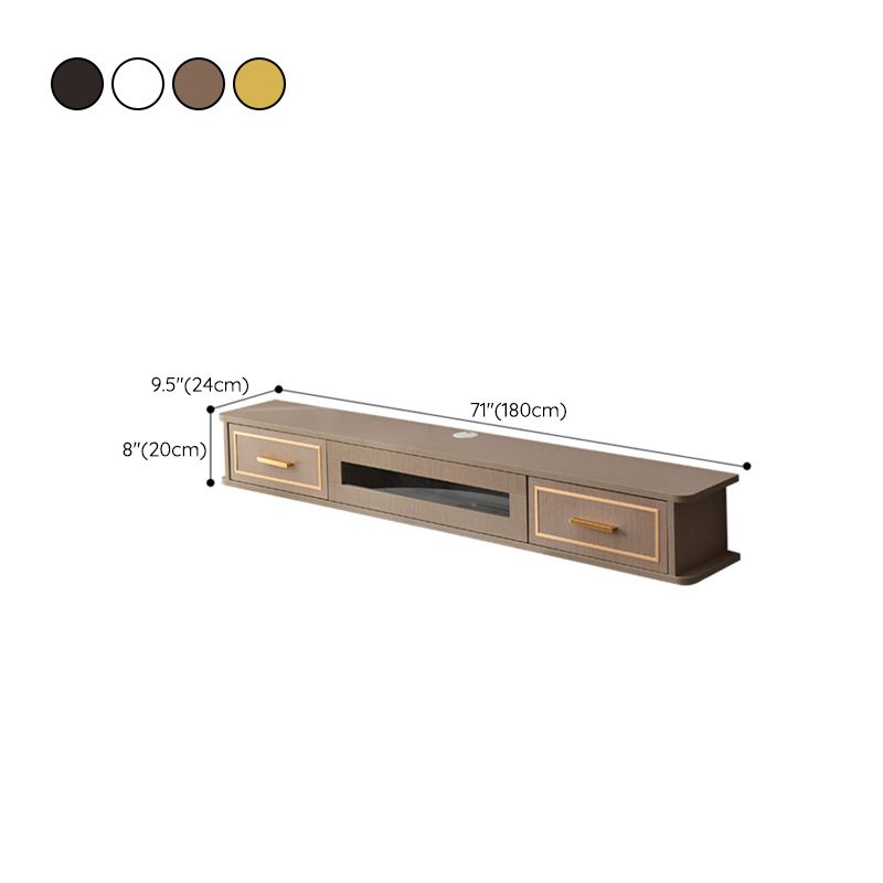 Modern Wood TV Stand Console Wall-mounted TV Media Stand with Drawers for Living Room