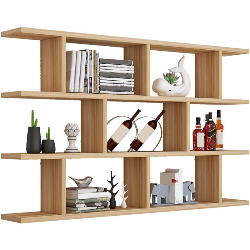 Wall Unit Open Bookcase Modern Engineered Wood Shelf Bookcase for Home