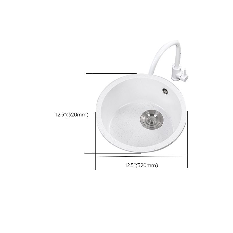 Single Bowl Kitchen Sink Modern Quartz Kitchen Sink with Round Shape