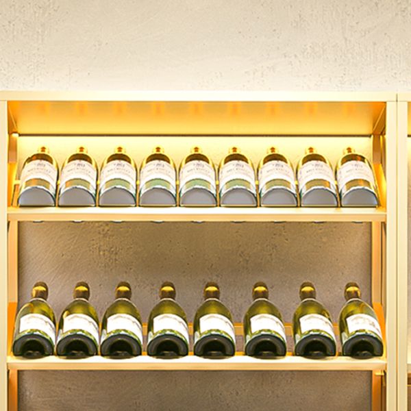 Modern Simple Floor Wine Rack Golden Wine Bottle Rack for Kitchen