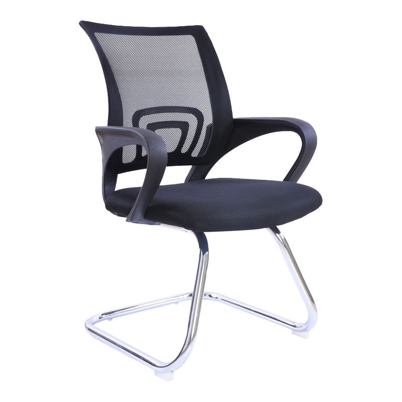 Modern Fixed Arms Conference Chair Mesh-back Chair for Office