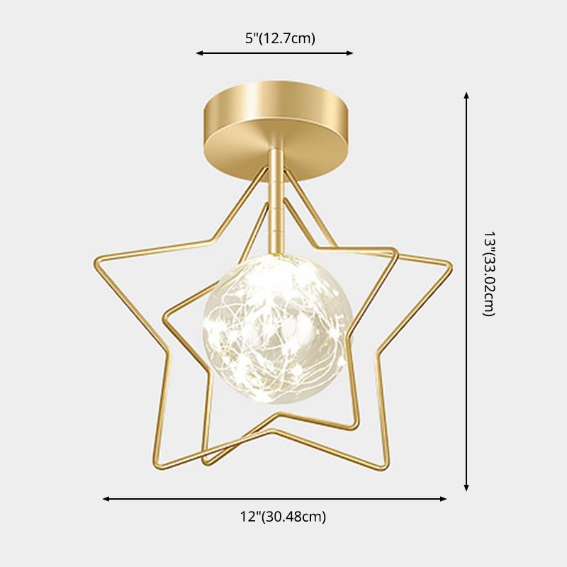 Modern LED Creative Ceiling Light Cute Pentacle Light Study Room Light Indoor Light