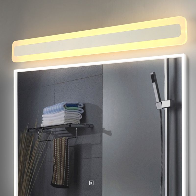 Rectangle LED Bath Bar in Sliver Finish Stainless Steel and Acrylic Bathroom Vanity Light