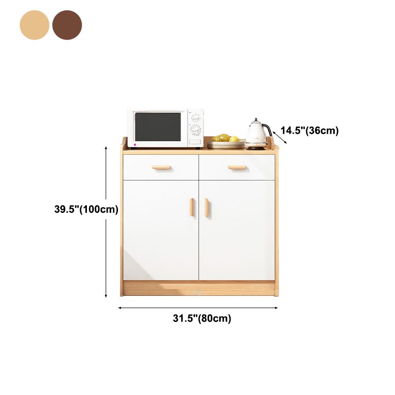 Artificial Wood Kitchen Sideboard Cabinet Modern Credenza with Drawers and Storage