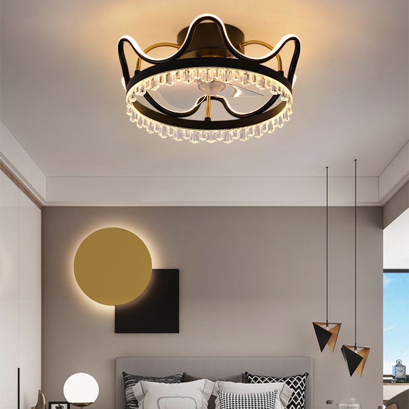 Lampada per ventola del soffitto a forma di corona a forma di letto LED LED MODERNISTA LED LED