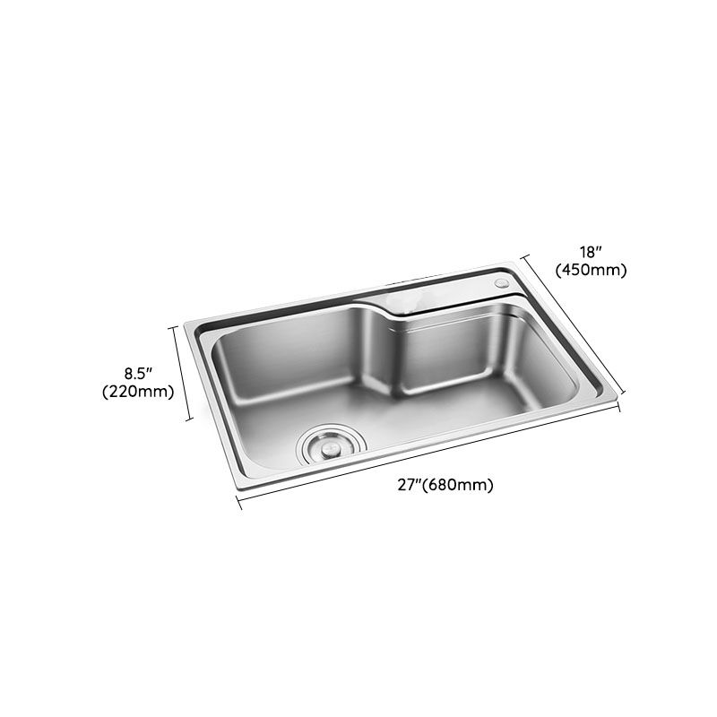 Stainless Steel Kitchen Sink Drop-In Single Bowl Kitchen Sink