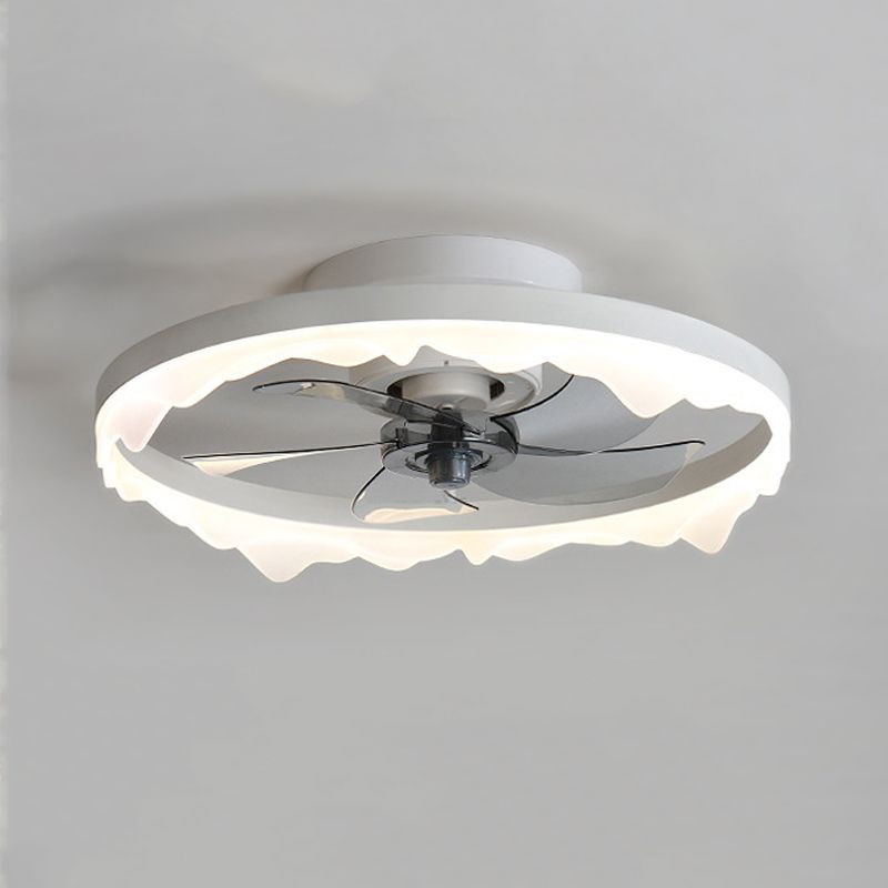 Modernism Metal LED Ceiling Fan White/Black Fan with Light for Room