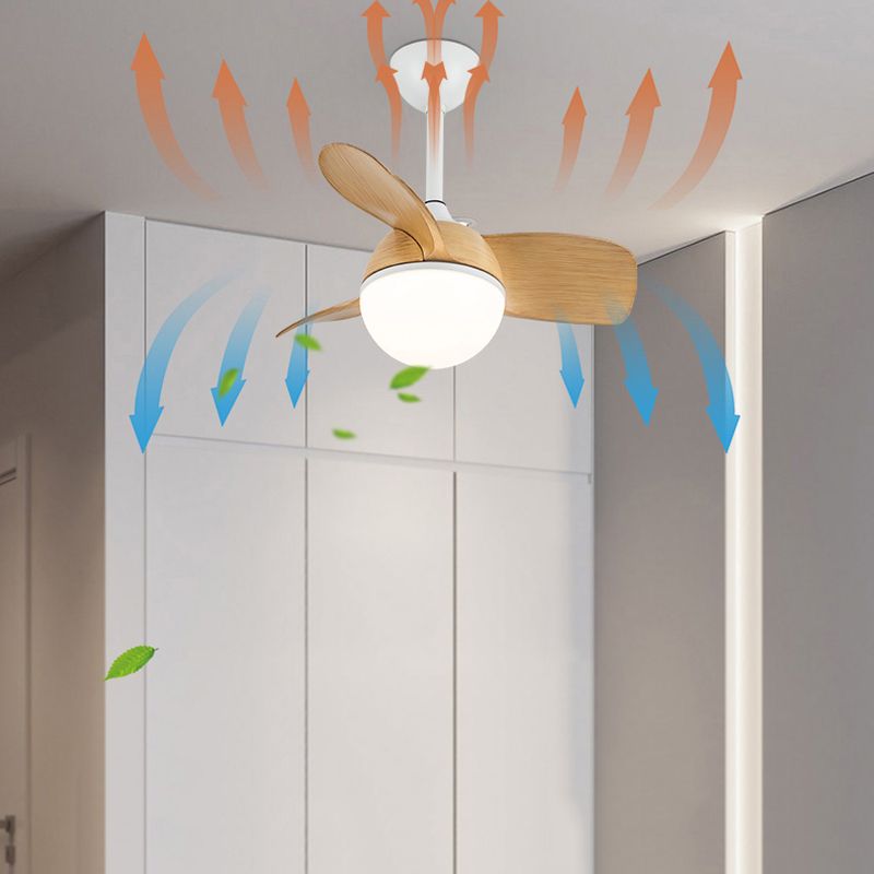 Nordic Style 1-Light Ceiling Fan Lamp Ball Shape Ceiling Fan Light for Bedroom