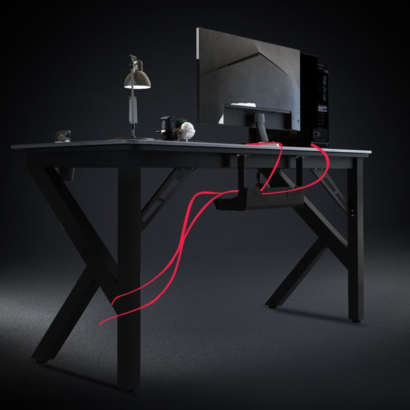 Cable Management Rectangle Stone Gaming Desk Industrial Writing Desk