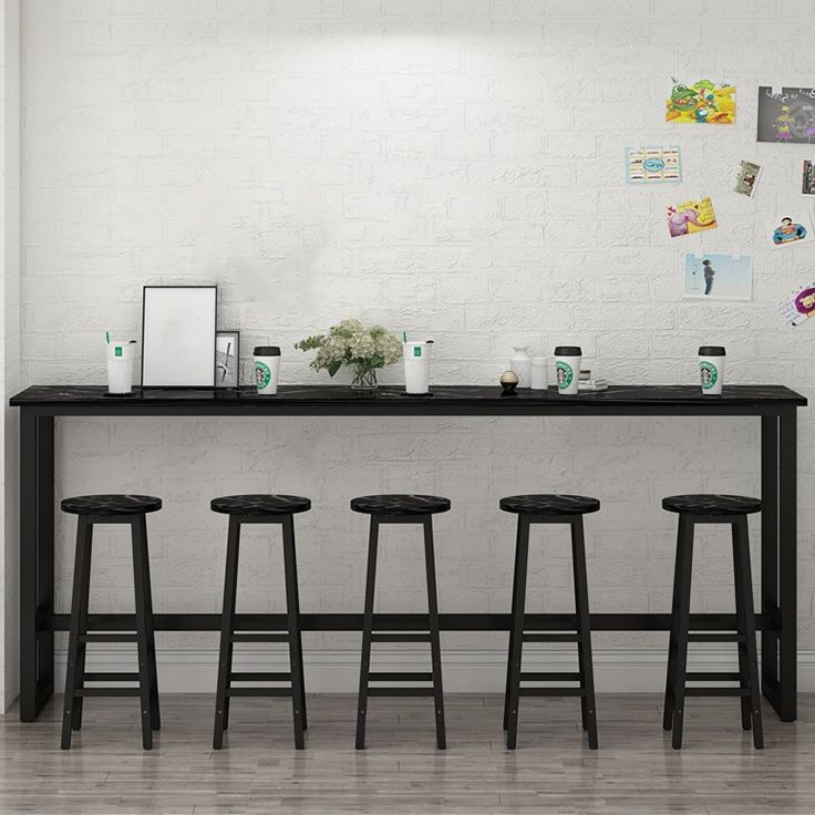 Rectangle Bar Dining Table Modern Bar Dining Table with Trestle Base