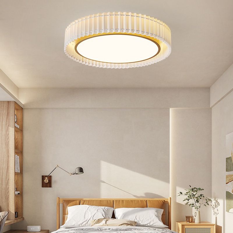 Modern Ceiling Light Fabric Ceiling Mount Light with Acrylic Shade for Bedroom