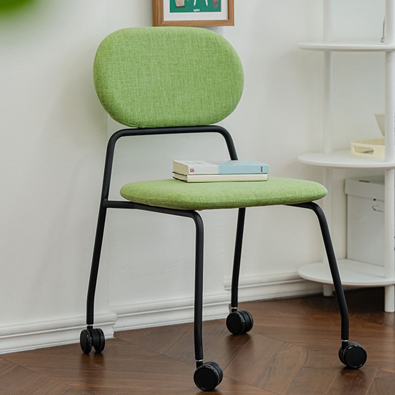 Armless Desk Chair Modern No Distressing Ergonomic Office Chair with Wheels