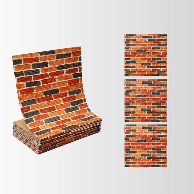 Industrial Wall Plank 3D Brick Wall Panels Waterproof Stick Wall Tile Set of 10