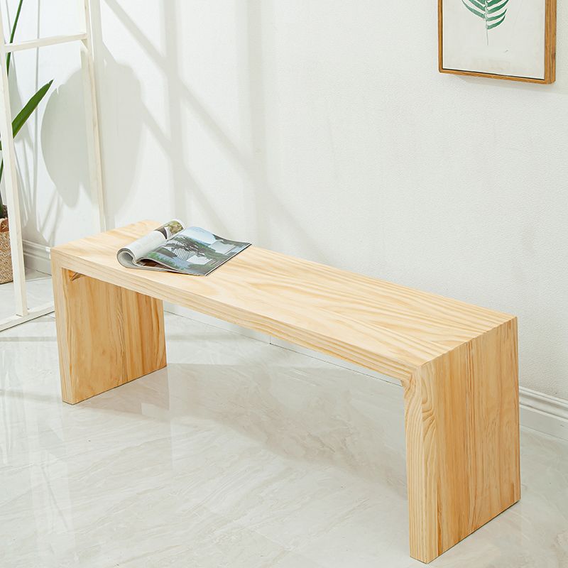 13.65-inch W Solid Wood Bench Modern Bedroom Seating Bench in Natural