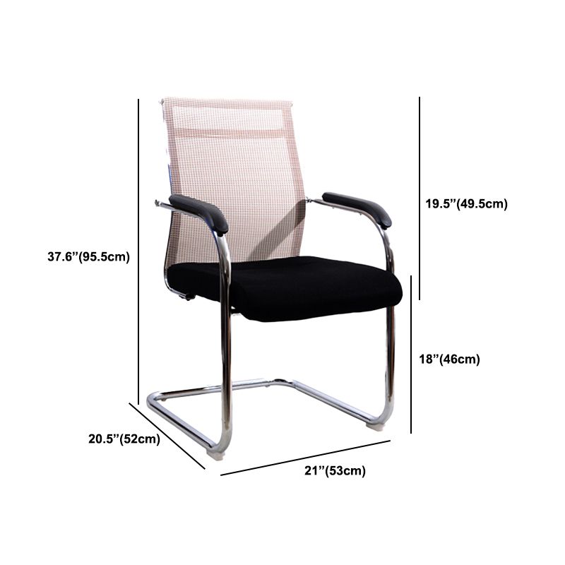 Fixed Arms Modern Conference Chair Metal No Wheels Conference Chair