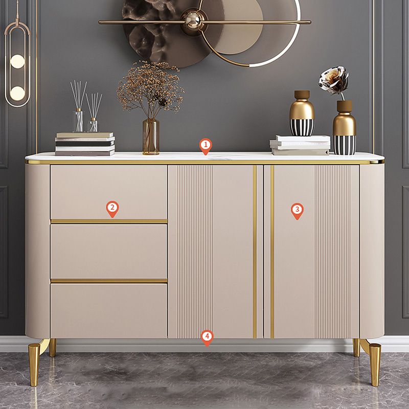 Glam Cabinets Dining Buffet 3-Drawer and 2-Door Buffet Sideboard