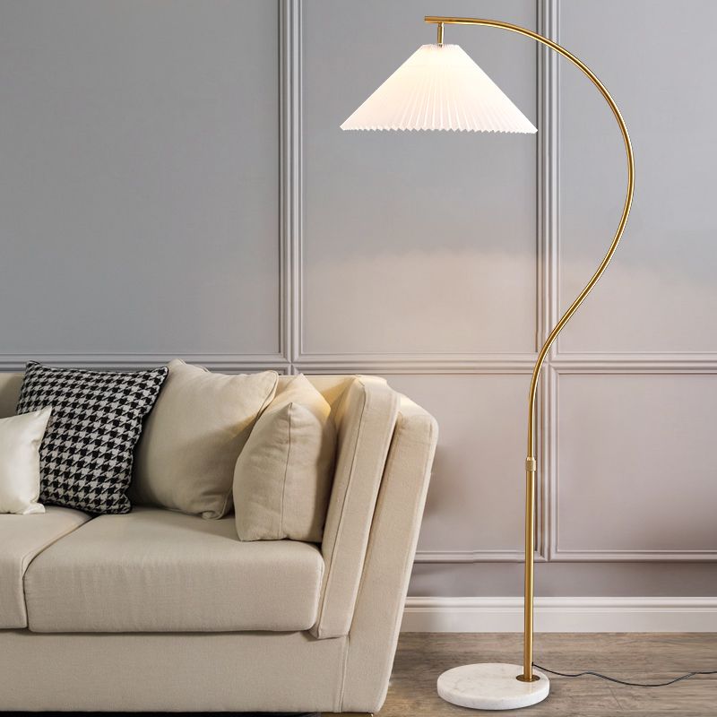 Fabric Cone Shape Floor Light Simple Style Floor Lamp for Living Room