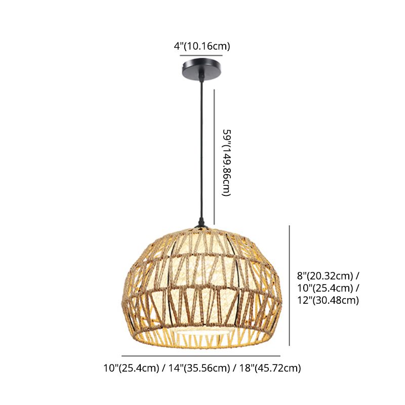 Lampe à suspension de corde sphérique