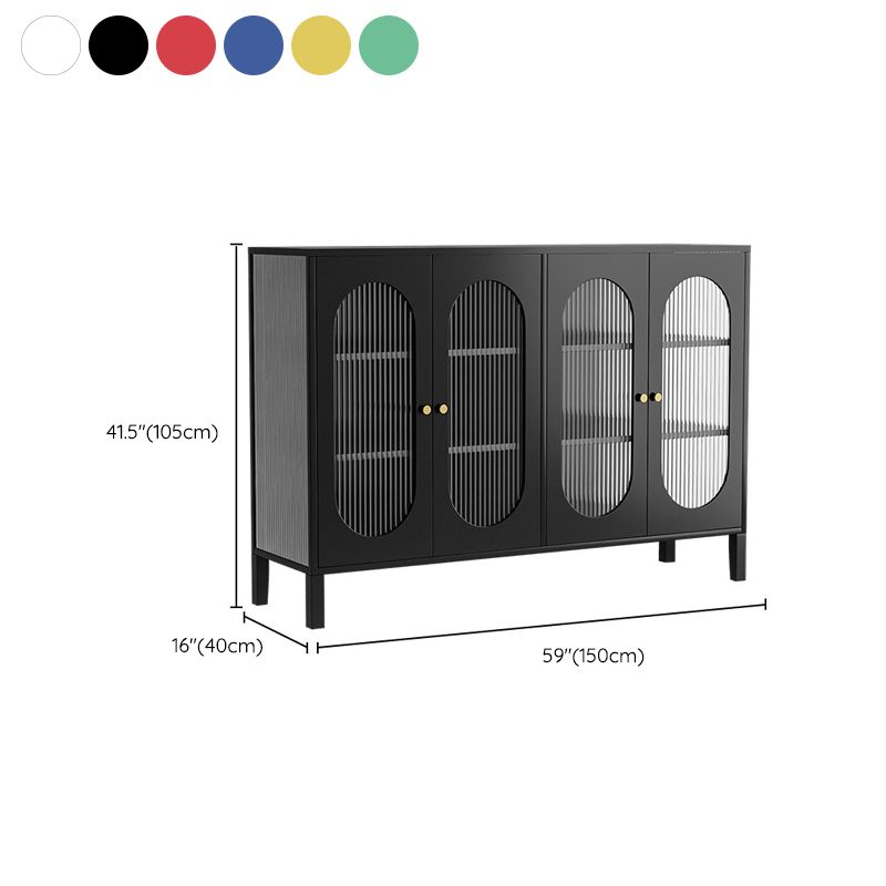 Industrial Curio Cabinet Metal Glass Doors Display Cabinet for Living Room