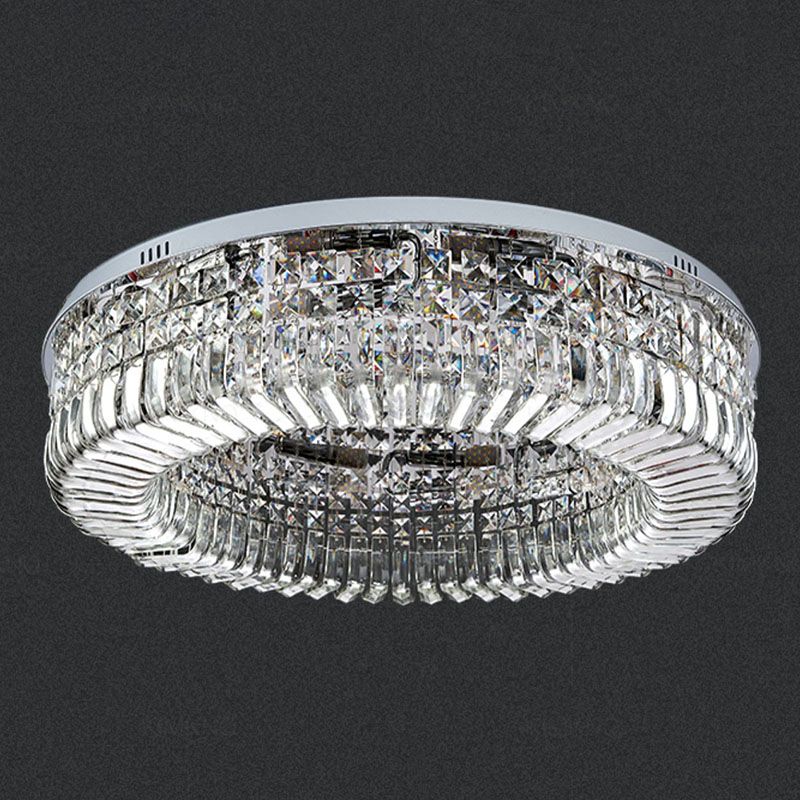 Modern Minimalist Ceiling Lamp Crystal Flush Mount Light Fixture for Bedroom