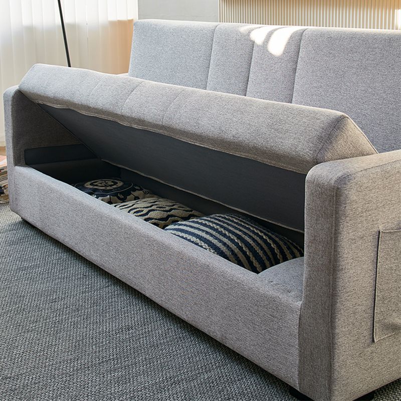 Contemporary Square Arm Slipcovered with Storage Cotton Seating