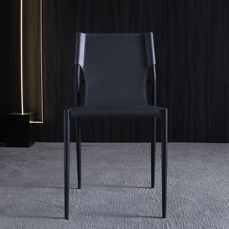 Contemporary Dining Leather Chair Armless Side Chair for Home Use