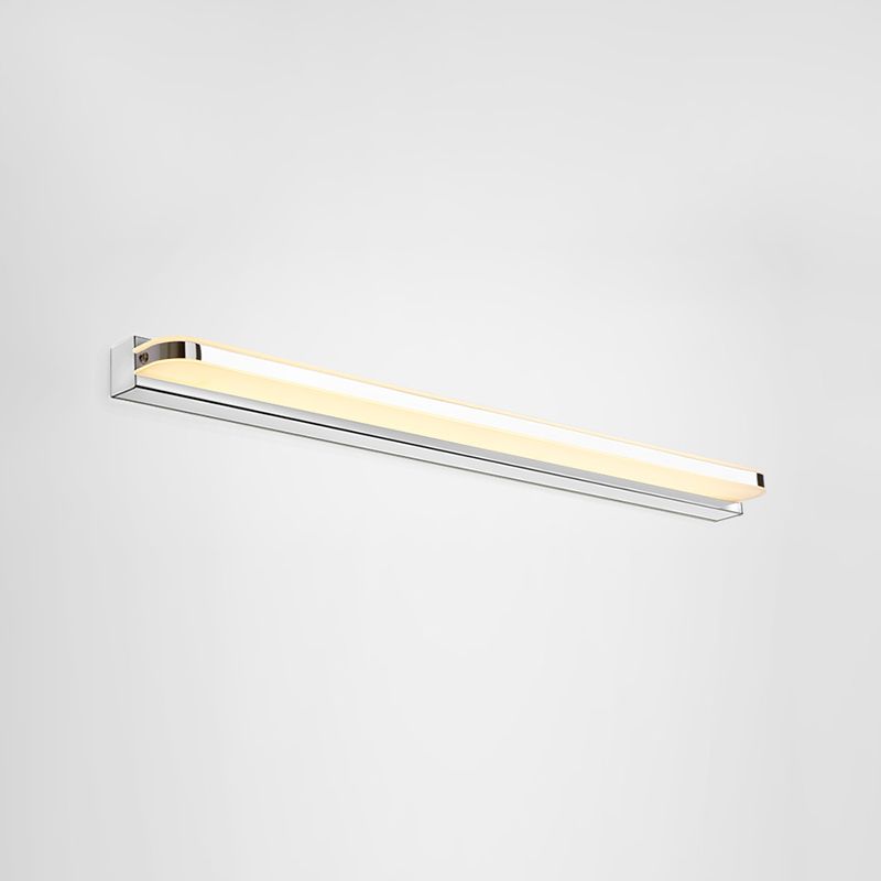 Plateado moderno simple luz de espejo simple lámpara de espejo led de metal nórdico para baño para baño