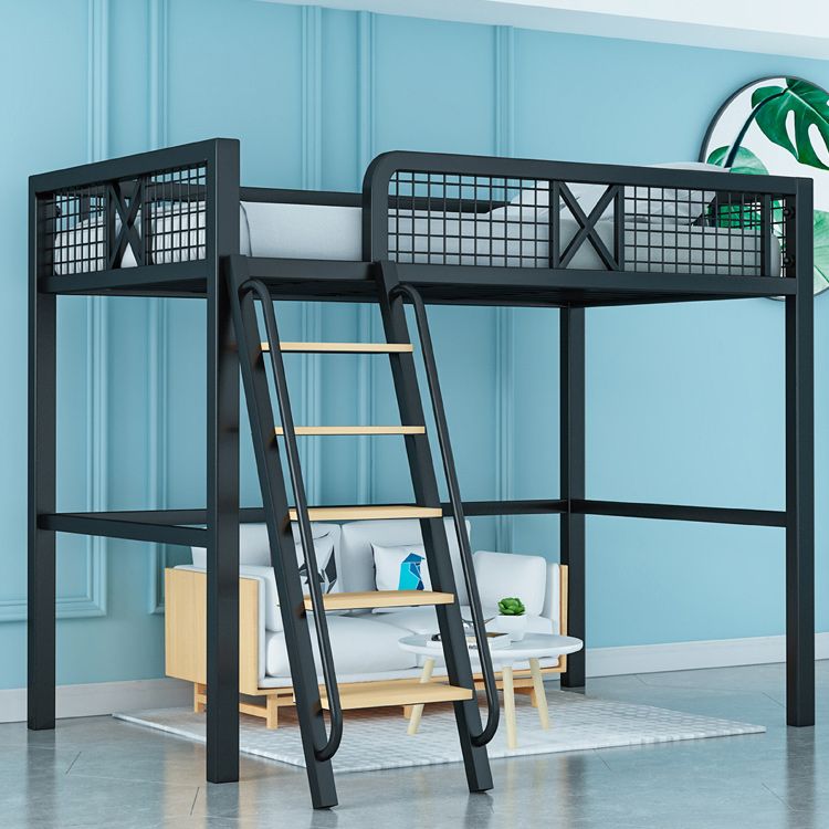 No Theme Kids Bed Gender Neutral Metal Loft Bed with Guardrail