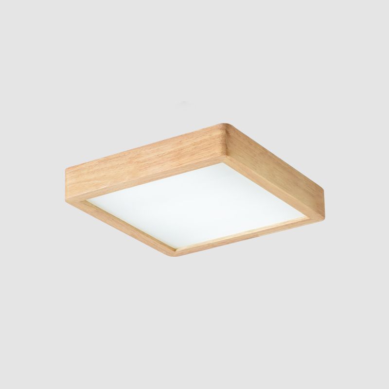 14"/21,5"/37,5" W Nordic LED-plafond, verzonken hout, vierkant/rechthoek/geruit, inbouwverlichting met acrylkap, warm/wit licht