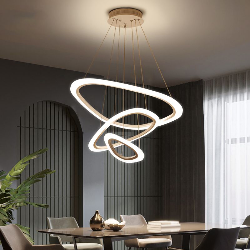 Contemporary Multi-Layer Chandelier Lights Metal Chandelier Pendant Light in White