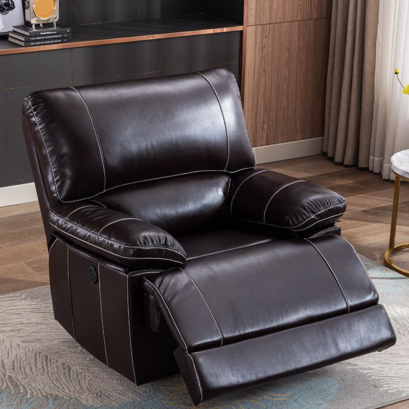 Contemporary Standard Recliner in Solid Color Bonded Leather